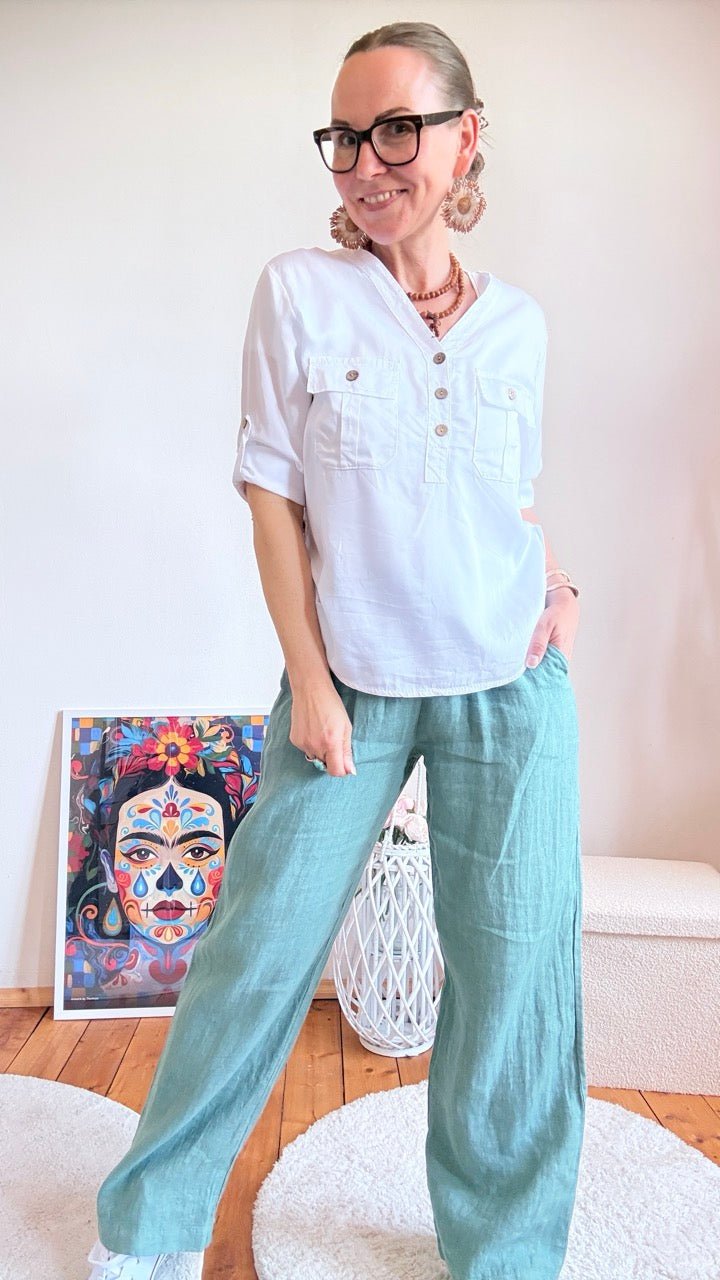 Hemdbluse Lara Weiß - FROLLEIN KÄTHE Shop