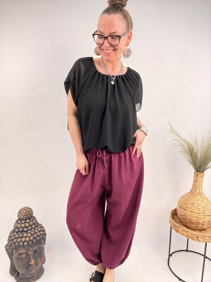 Hose Aliya Dunkelrot - FROLLEIN KÄTHE Shop