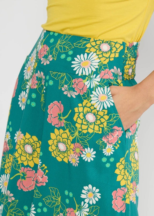 Hose Culotte Blütenkuss Türkis - FROLLEIN KÄTHE Shop