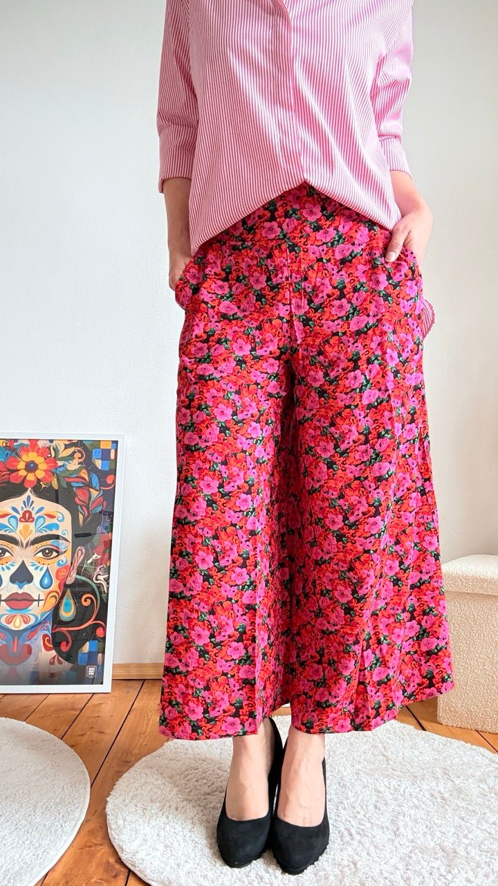 Hose Flotte Culotte Blütenreigen Fuchsia - FROLLEIN KÄTHE Shop