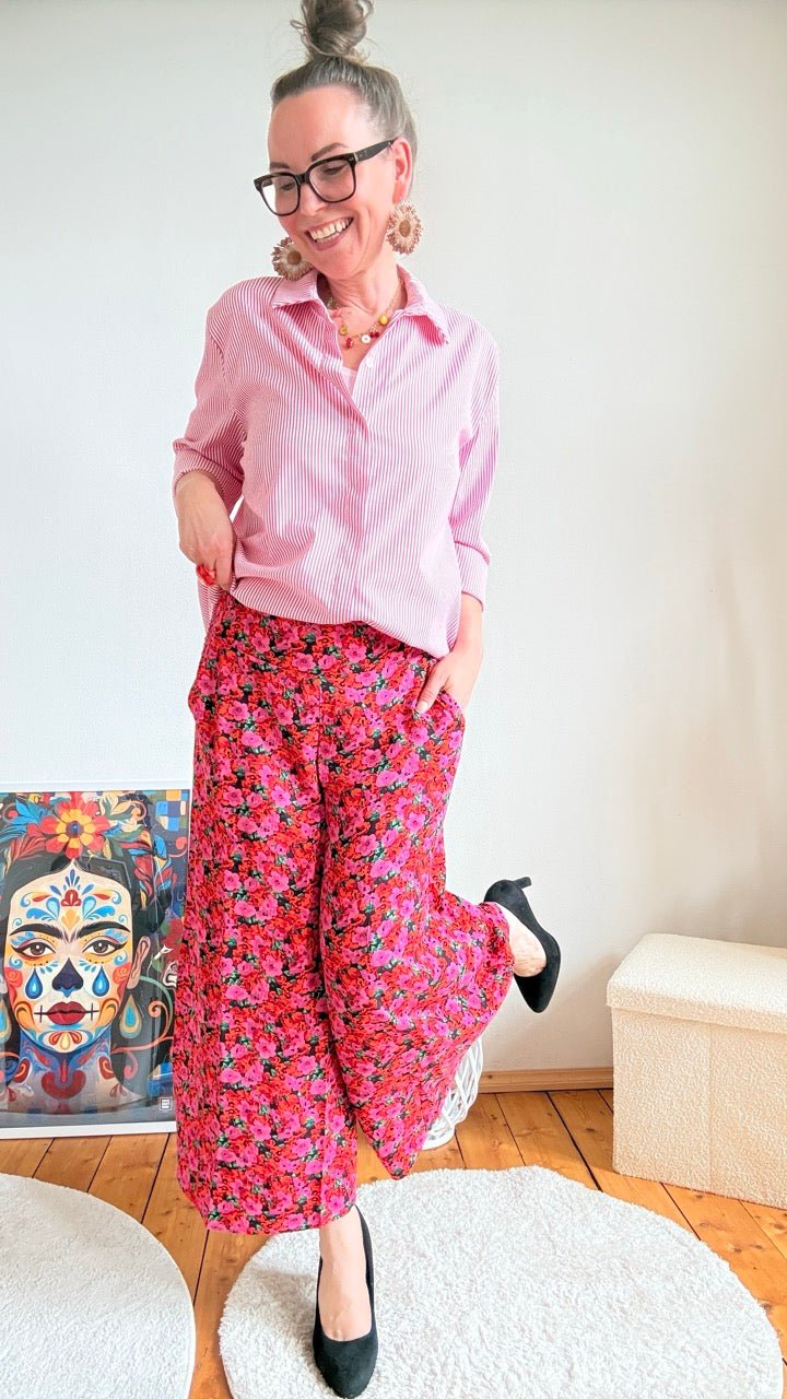 Hose Flotte Culotte Blütenreigen Fuchsia - FROLLEIN KÄTHE Shop