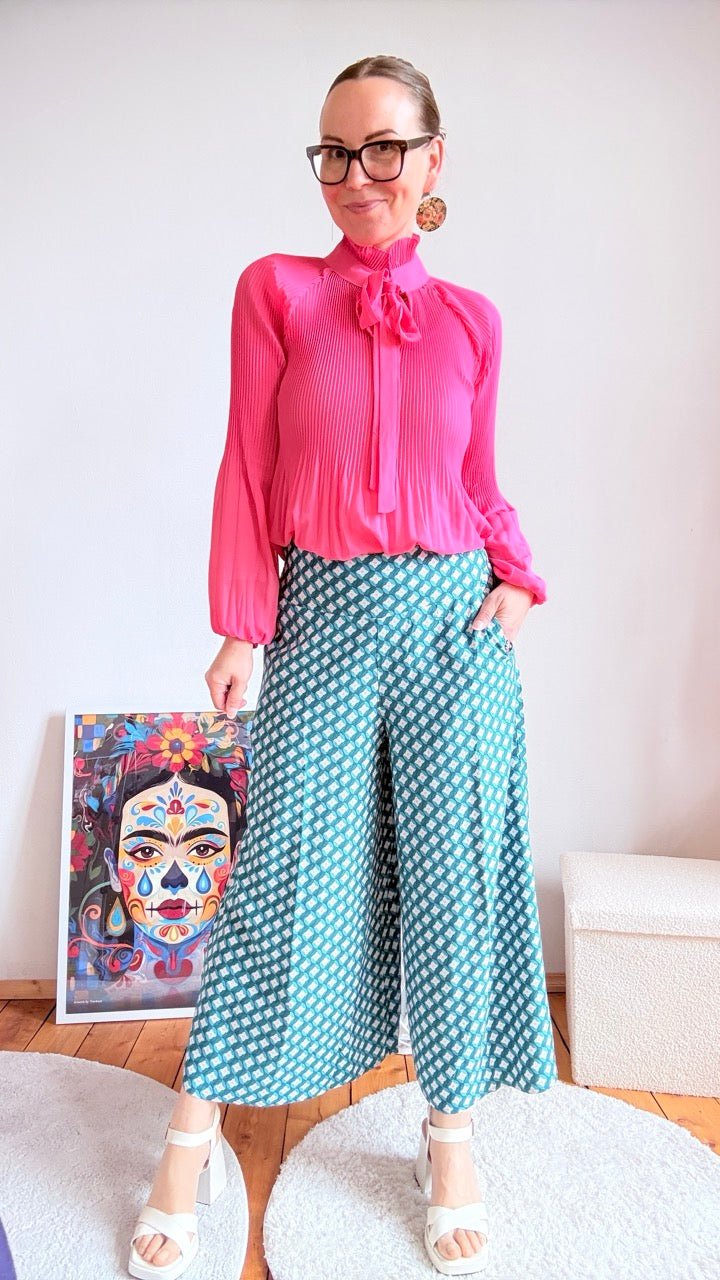 Hose Flotte Culotte Blütentango Blau - FROLLEIN KÄTHE Shop