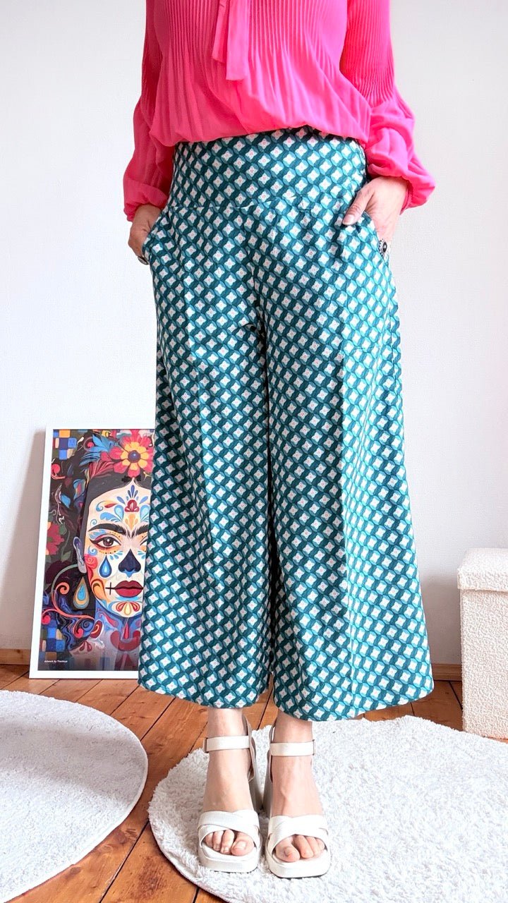Hose Flotte Culotte Blütentango Blau - FROLLEIN KÄTHE Shop