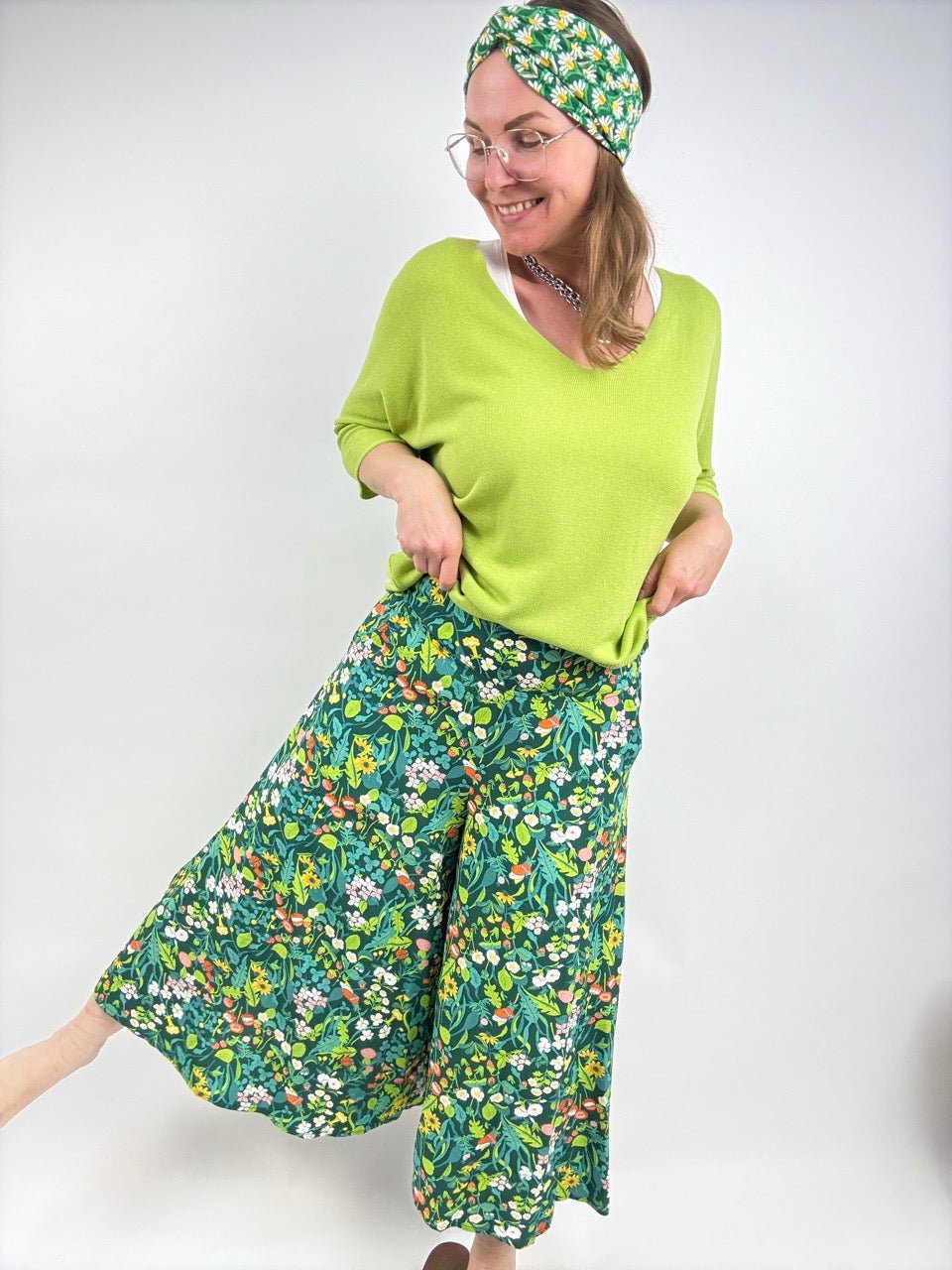 Hose Flotte Culotte My Garden Grün - FROLLEIN KÄTHE Shop