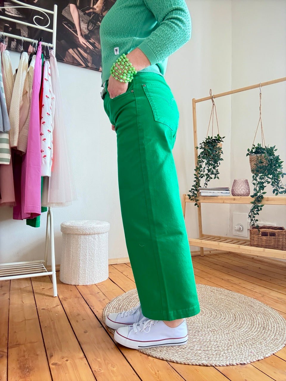 Hose High Waist Culotte Grün - FROLLEIN KÄTHE Shop