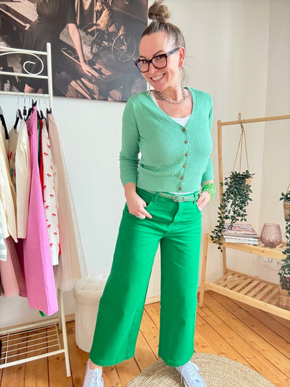 Hose High Waist Culotte Grün - FROLLEIN KÄTHE Shop