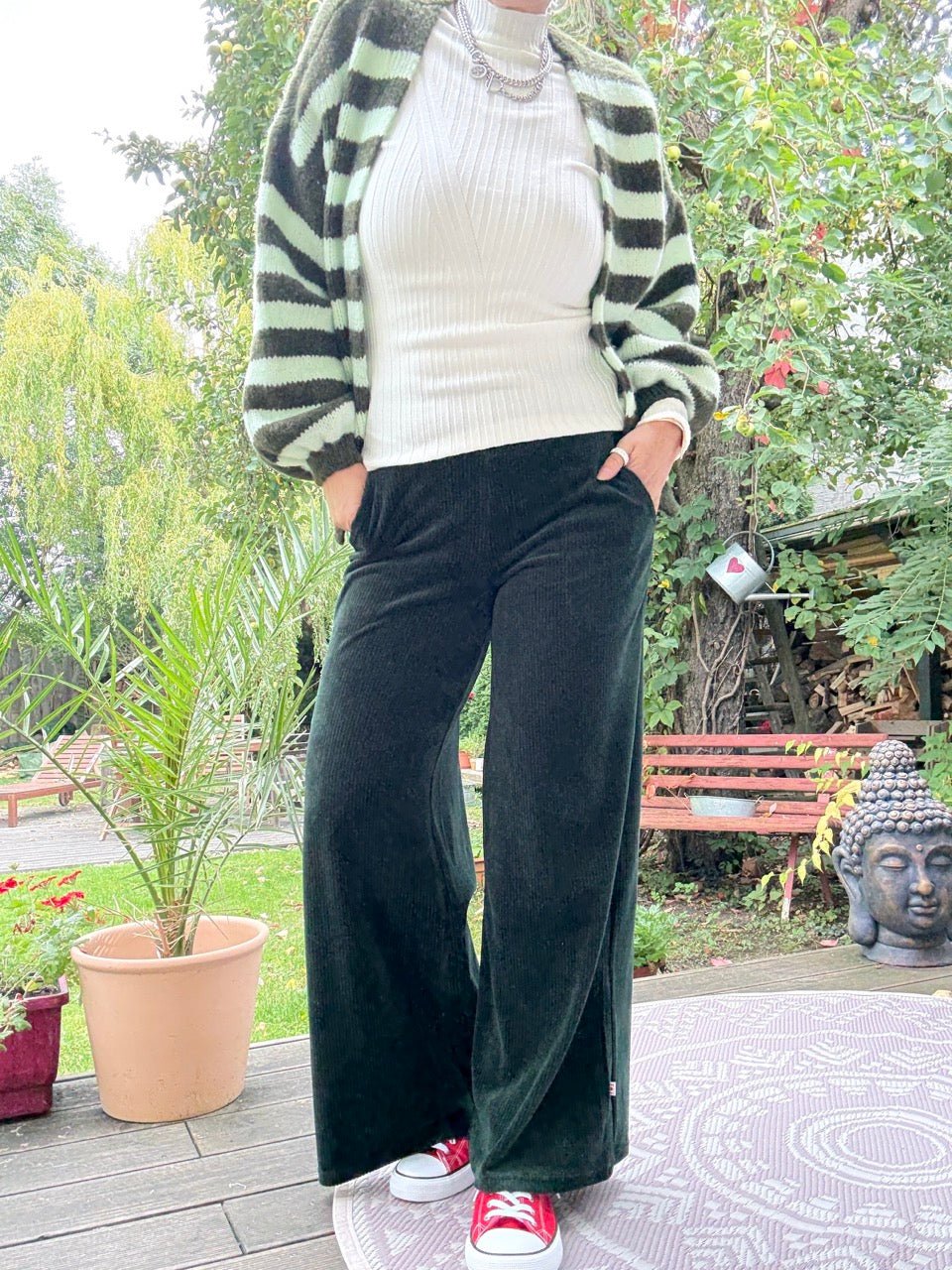Hose High Waist Culotte Tannengrün - FROLLEIN KÄTHE Shop