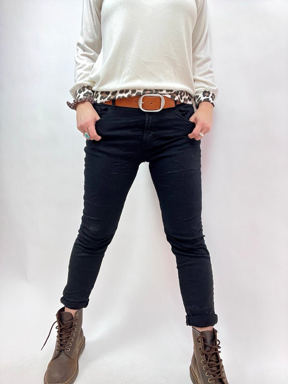 Hose Jeans Fantastisch Elastisch Schwarz - FROLLEIN KÄTHE Shop