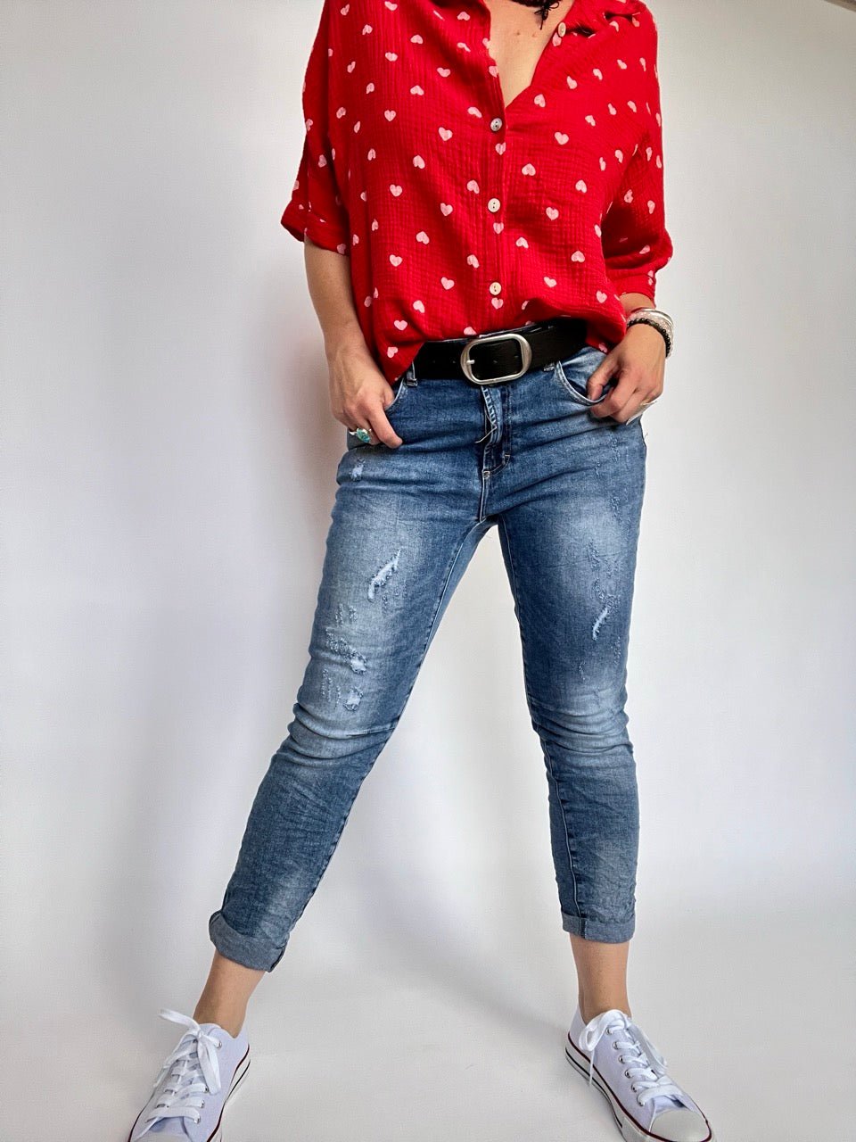 Hose Jeans Fantastisch Elastisch Used Denim - FROLLEIN KÄTHE Shop