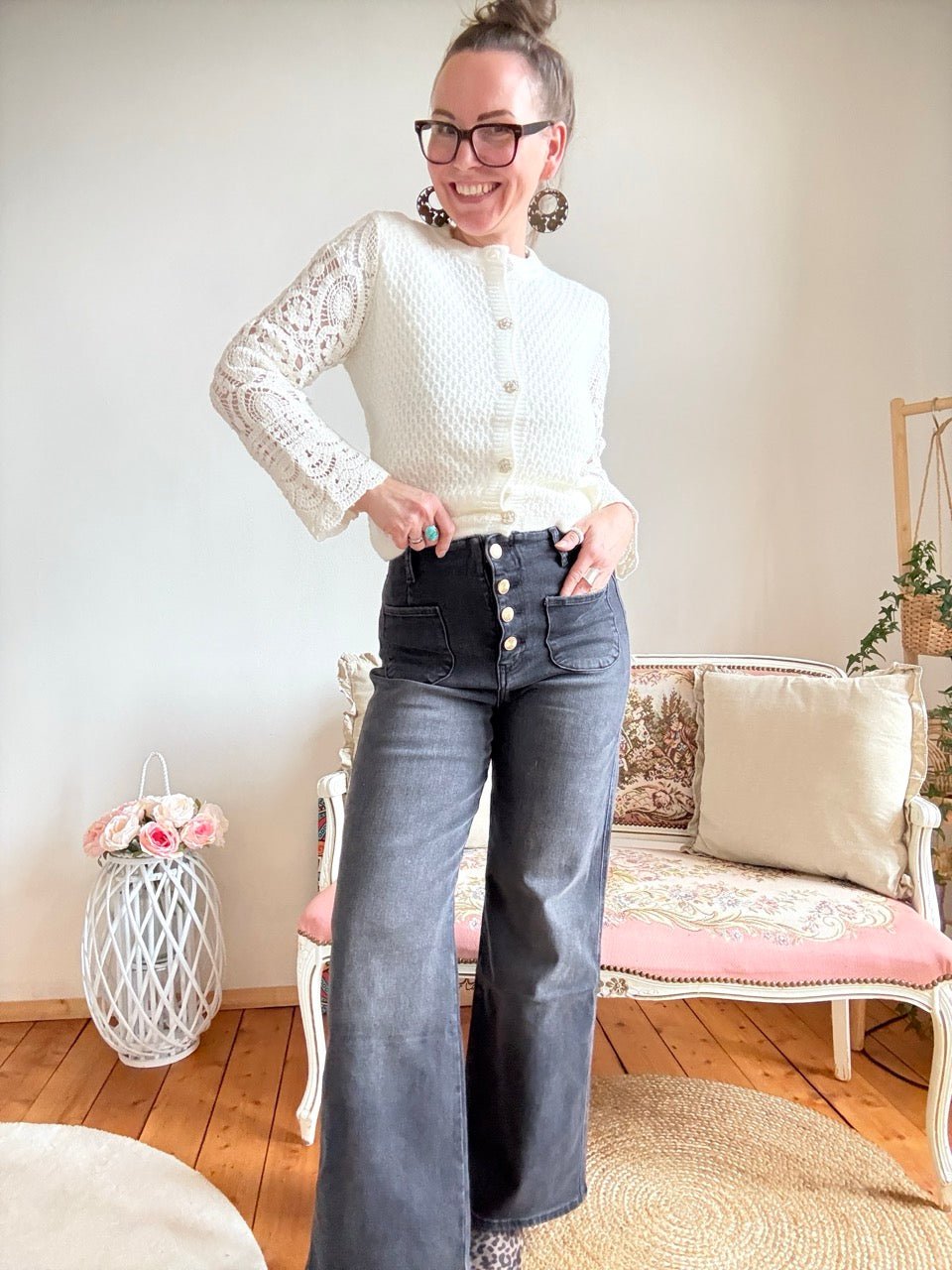 Hose Jeans Floretta Vintage Schwarz / kein Versand in verschiedenen Größen! - FROLLEIN KÄTHE Shop