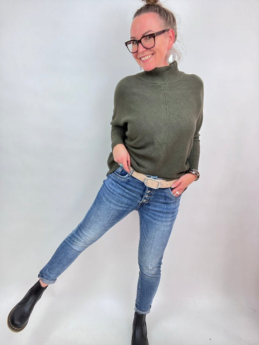 Hose Jeans Fünfknopf New Destroyed Look Light Denim - FROLLEIN KÄTHE Shop