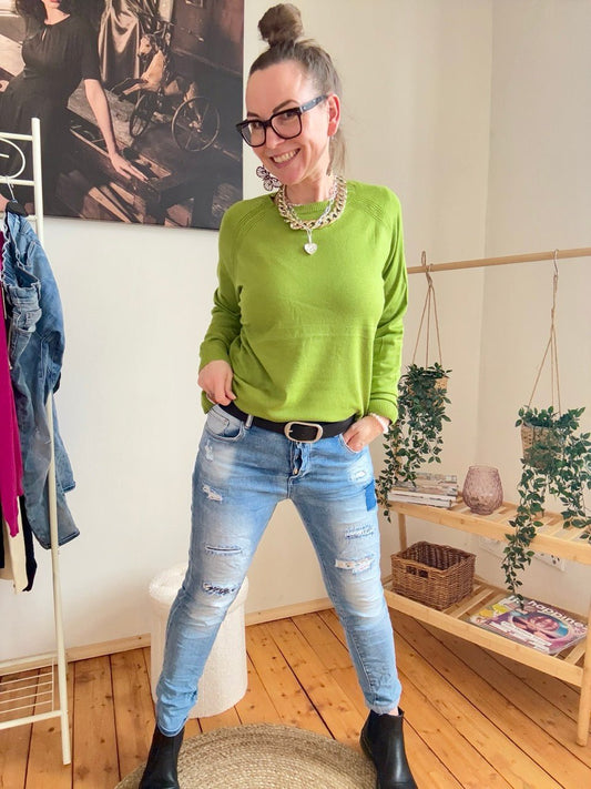 Hose Jeans Runa New Destroyed Look Light Denim - FROLLEIN KÄTHE Shop