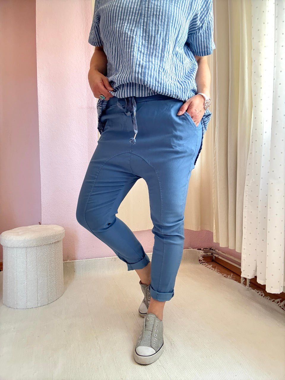 Hose Jogpants Baggystyle Jeansblau - FROLLEIN KÄTHE Shop
