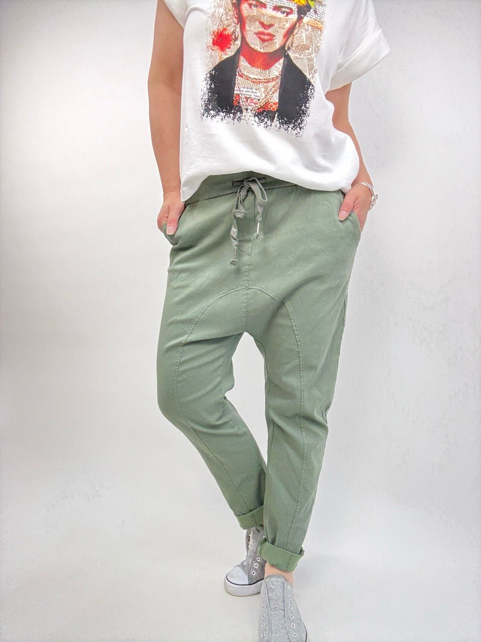 Hose Jogpants Baggystyle Olive - FROLLEIN KÄTHE Shop