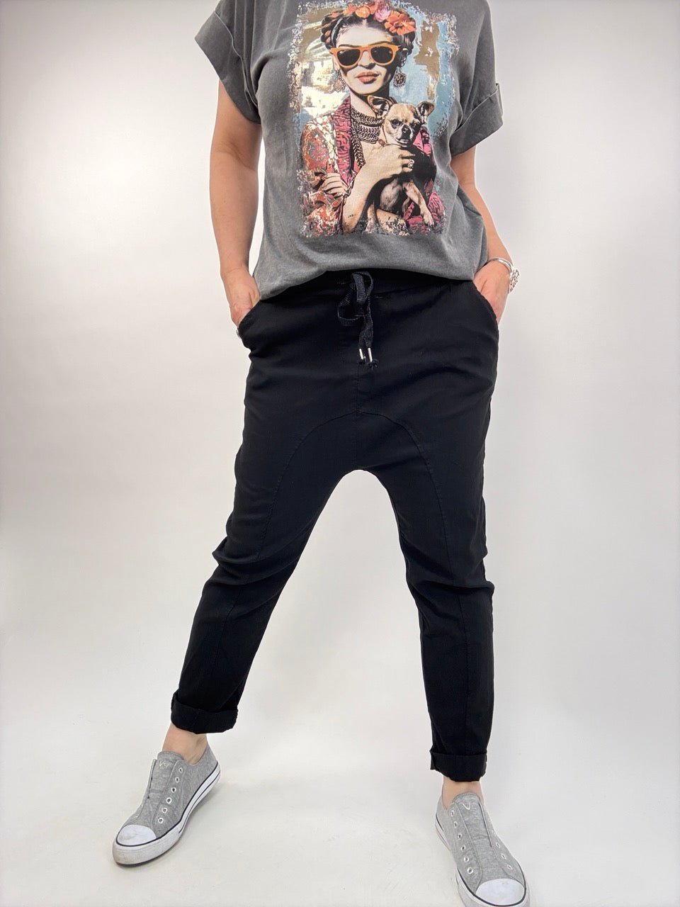 Hose Jogpants Baggystyle Schwarz - FROLLEIN KÄTHE Shop