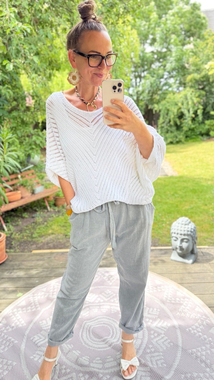 Hose Jogpants Leinenstar Grau meliert - FROLLEIN KÄTHE Shop