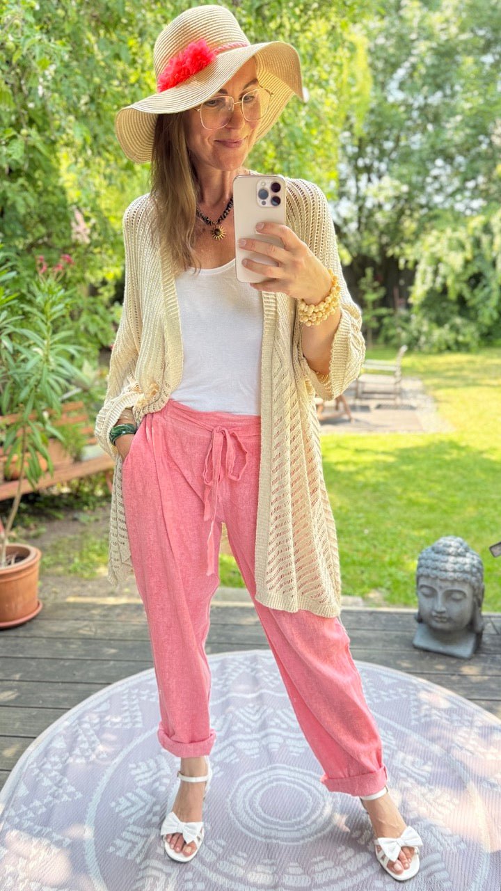 Hose Jogpants Leinenstar Koralle - FROLLEIN KÄTHE Shop