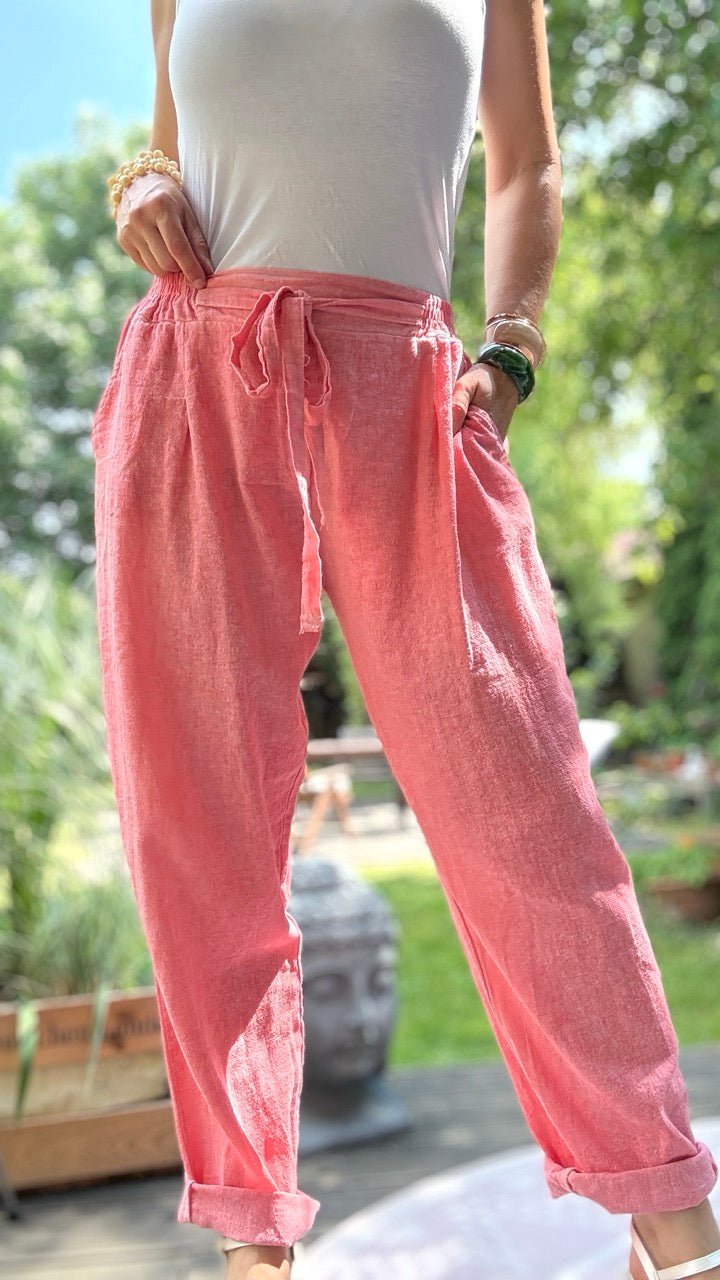 Hose Jogpants Leinenstar Koralle - FROLLEIN KÄTHE Shop