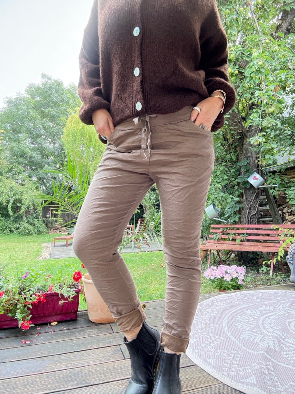 Hose Jogpants Nice Style Taupe - FROLLEIN KÄTHE Shop