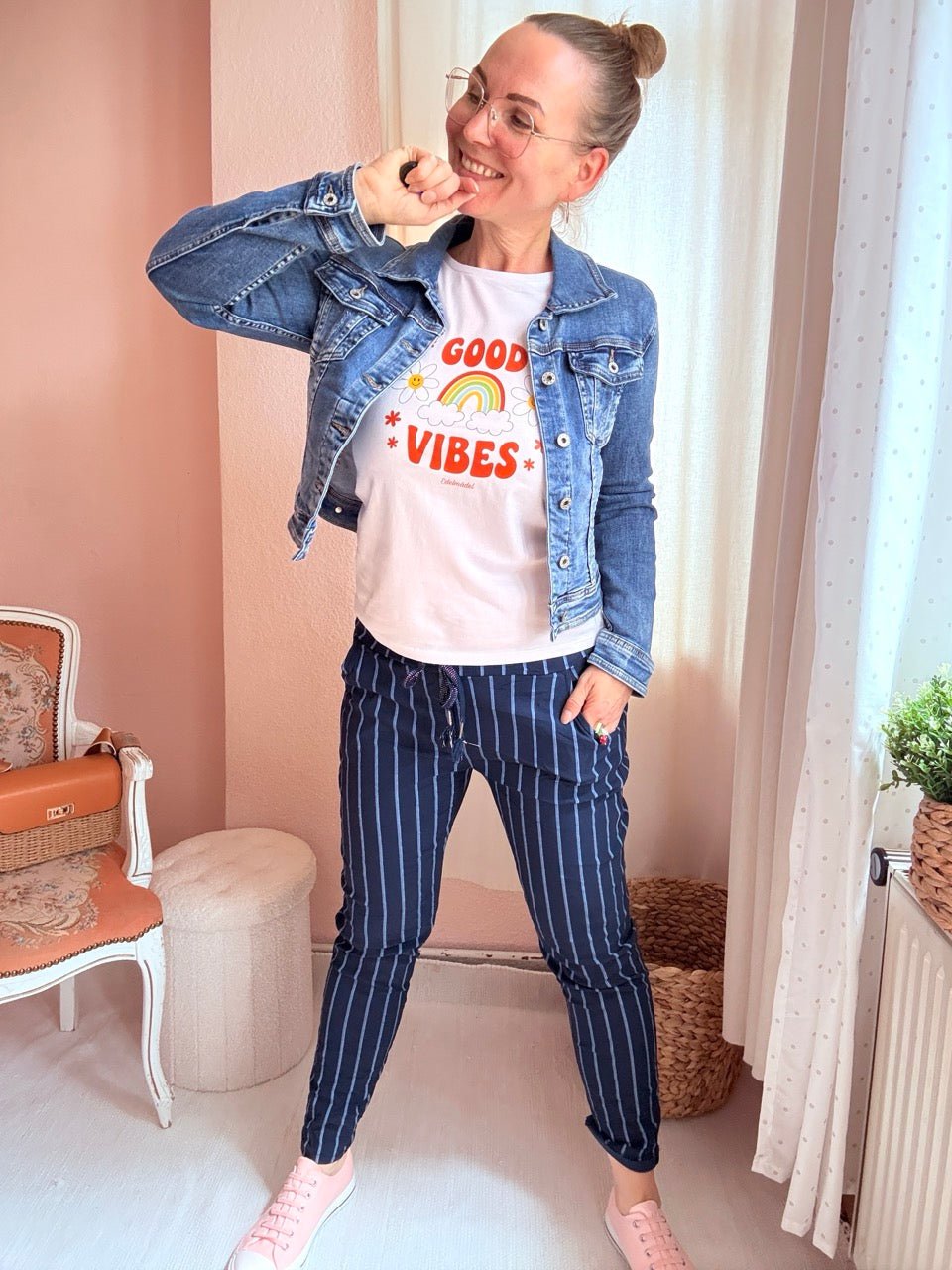 Hose Jogpants Stripe Blau BESTSELLER! - FROLLEIN KÄTHE Shop