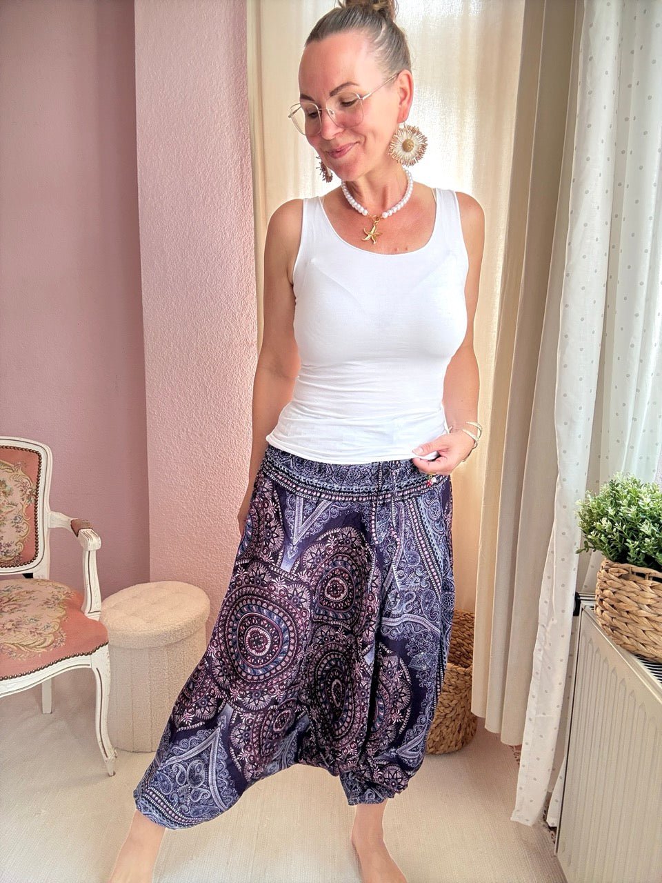 Hose / Jumpsuit Mandala Violett - FROLLEIN KÄTHE Shop