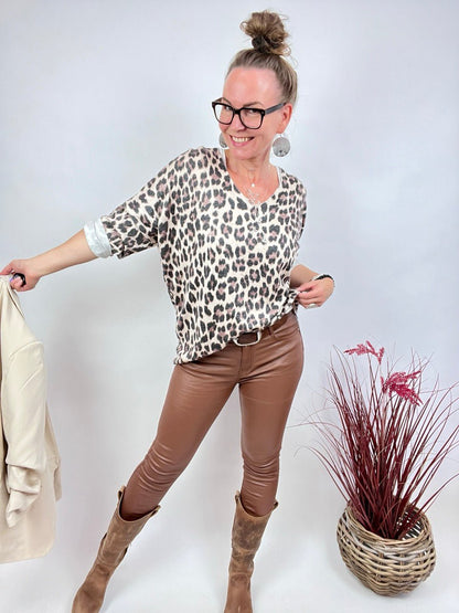 Hose Ladystyle Lederimitat Braun - FROLLEIN KÄTHE Shop