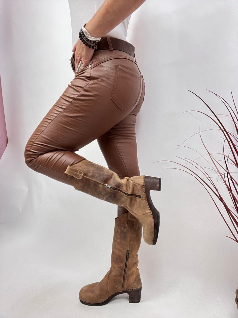 Hose Ladystyle Lederimitat Braun - FROLLEIN KÄTHE Shop