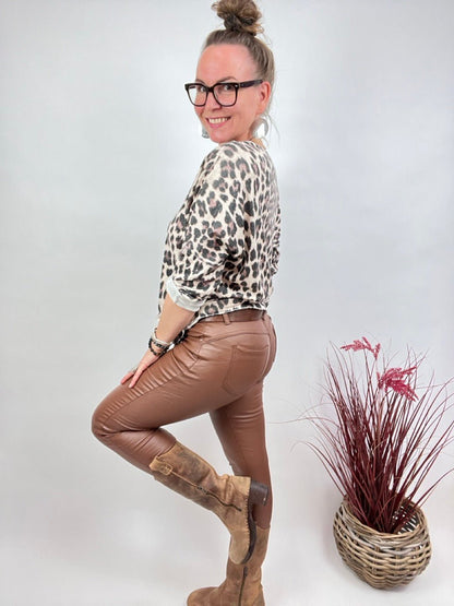 Hose Ladystyle Lederimitat Braun - FROLLEIN KÄTHE Shop