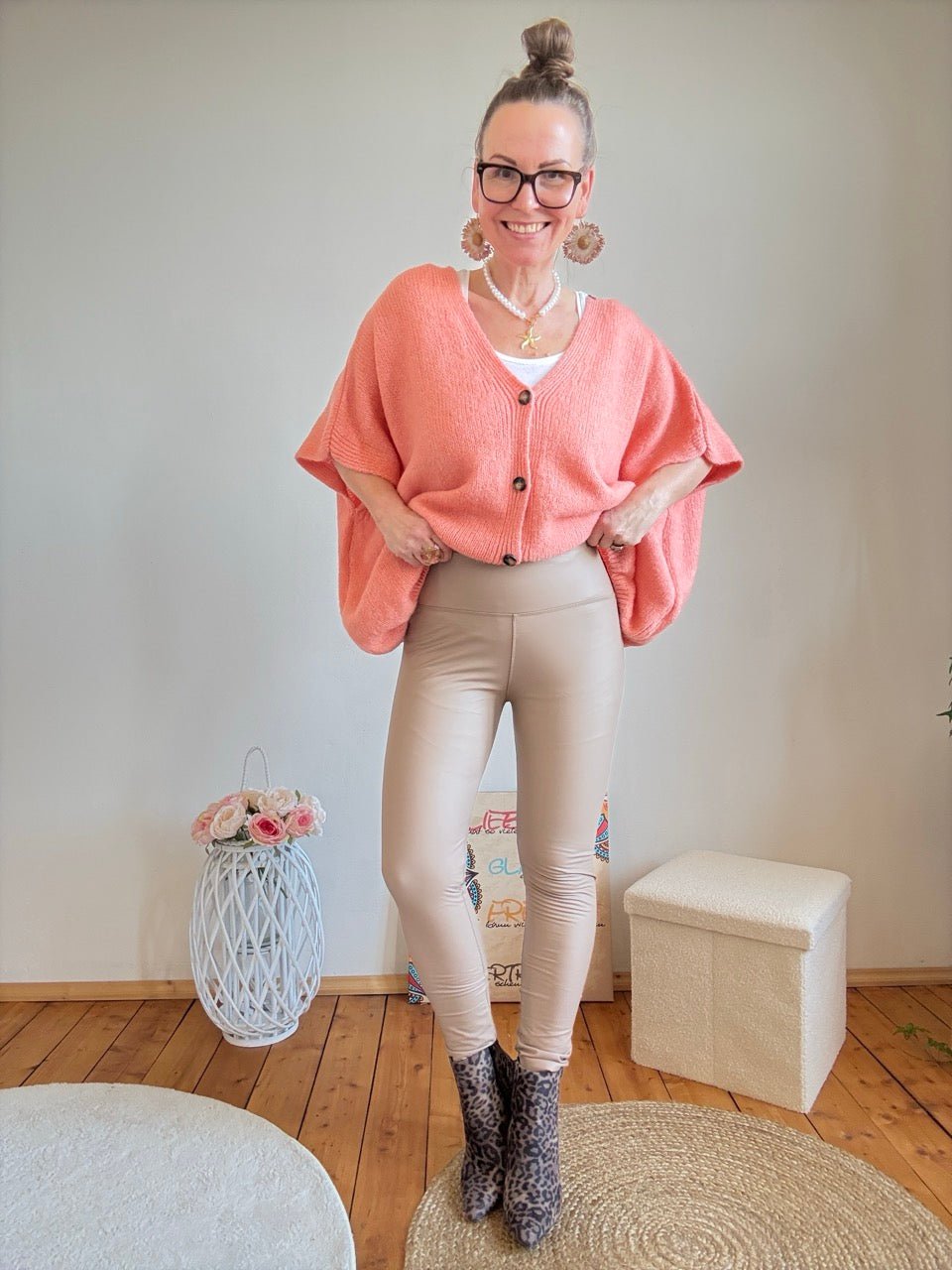 Hose Ladystyle Lederimitat Cappuccino - FROLLEIN KÄTHE Shop