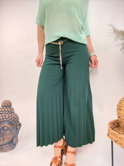 Hose Laury Plissee Grün - FROLLEIN KÄTHE Shop