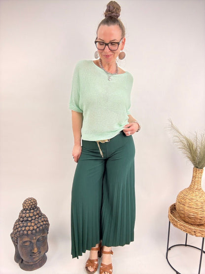 Hose Laury Plissee Grün - FROLLEIN KÄTHE Shop