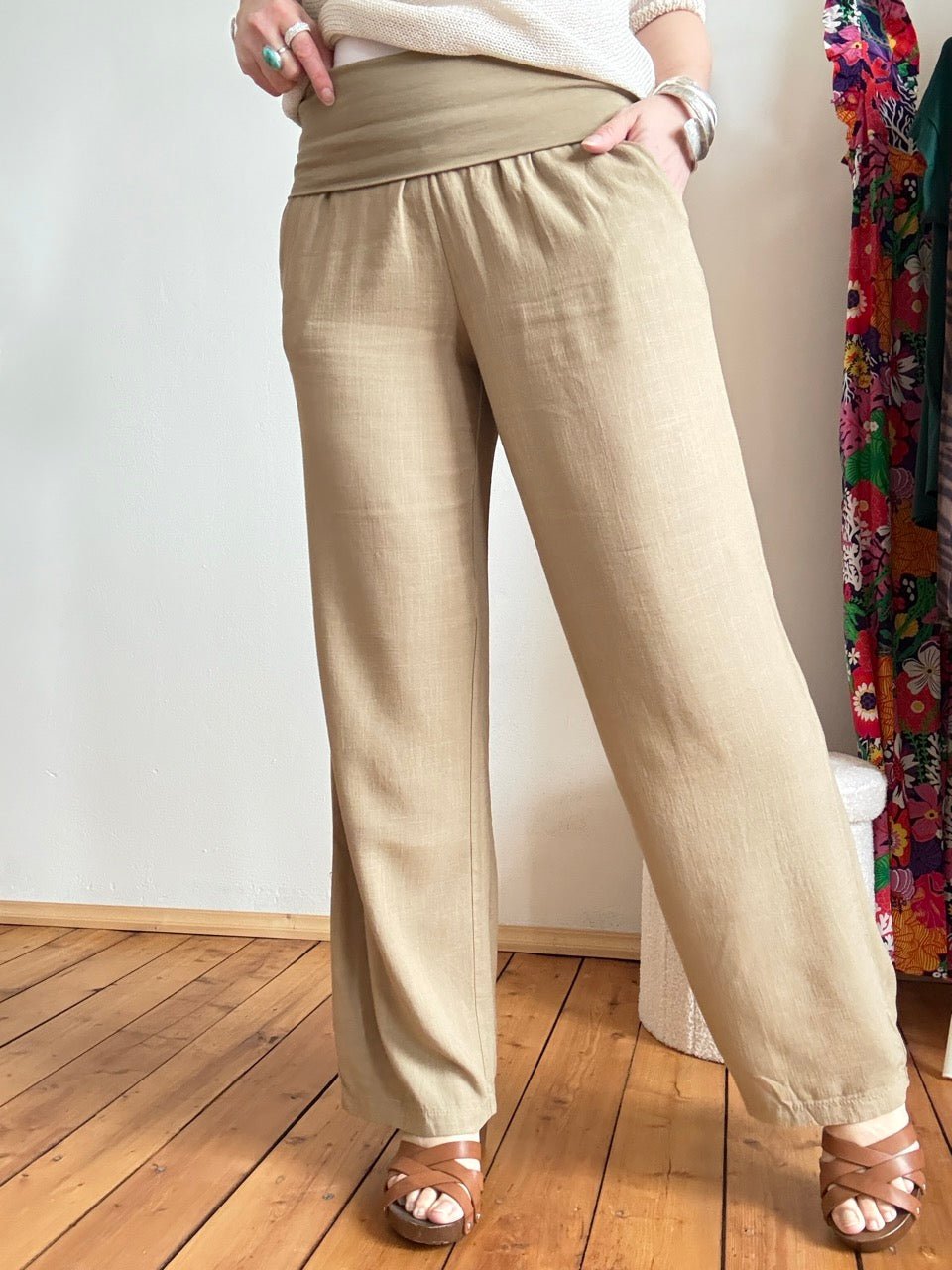 Hose Leinen Glück Cappuccino - FROLLEIN KÄTHE Shop
