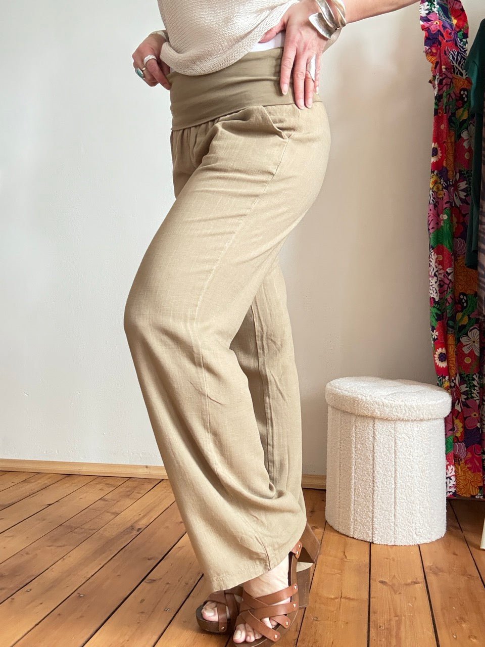 Hose Leinen Glück Cappuccino - FROLLEIN KÄTHE Shop