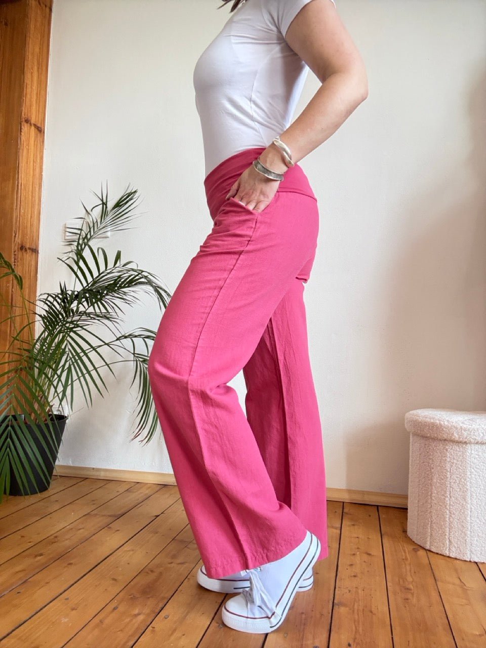 Hose Leinen Glück Himbeere - FROLLEIN KÄTHE Shop