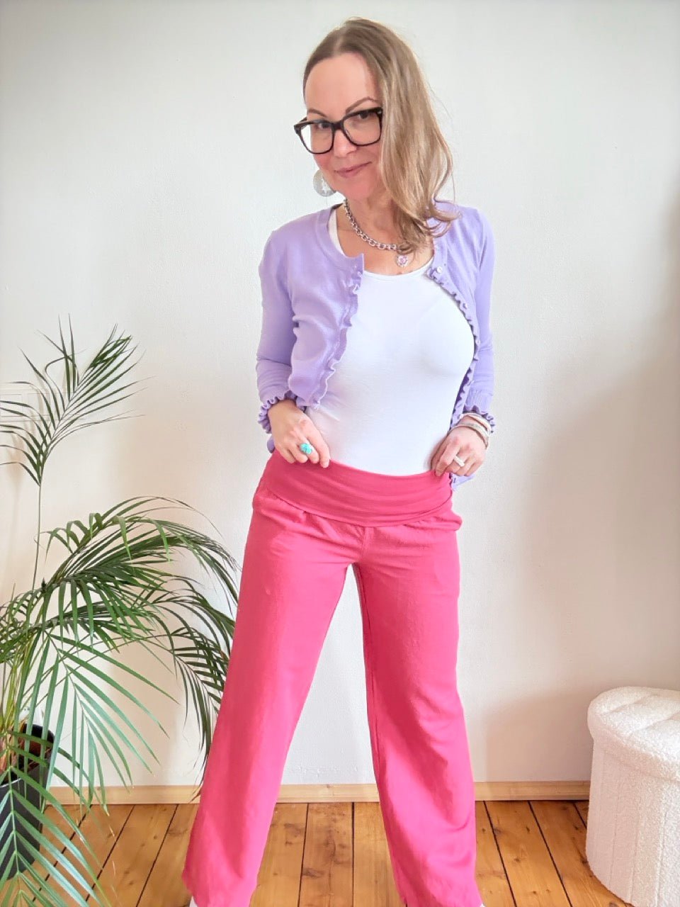 Hose Leinen Glück Himbeere - FROLLEIN KÄTHE Shop