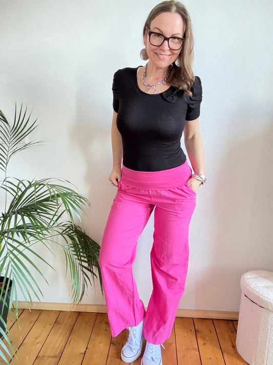 Hose Leinen Glück Pink - FROLLEIN KÄTHE Shop