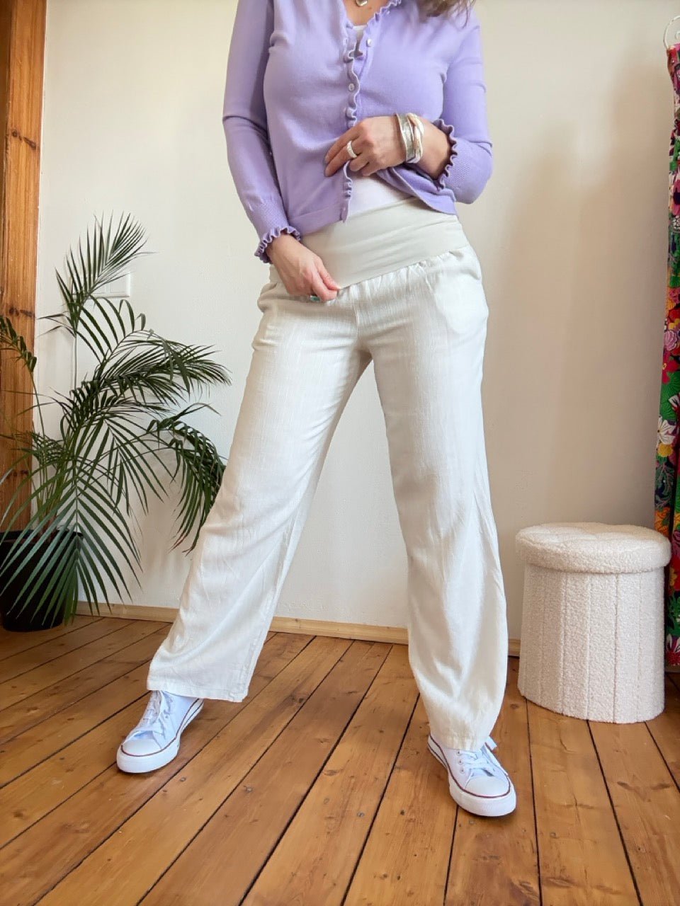 Hose Leinen Glück Wollweiß - FROLLEIN KÄTHE Shop
