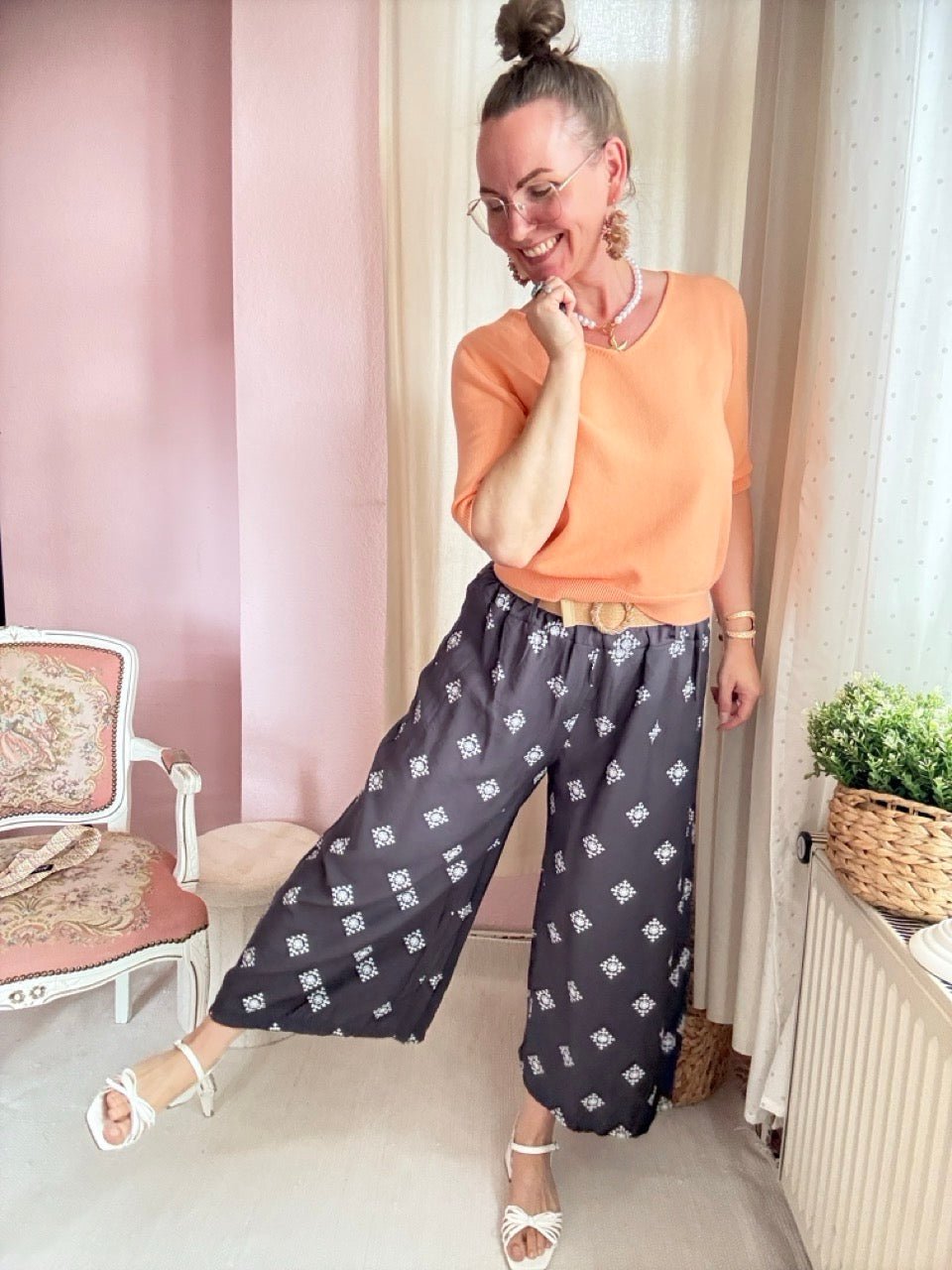 Hose Mara Grau mit Gürtel - FROLLEIN KÄTHE Shop