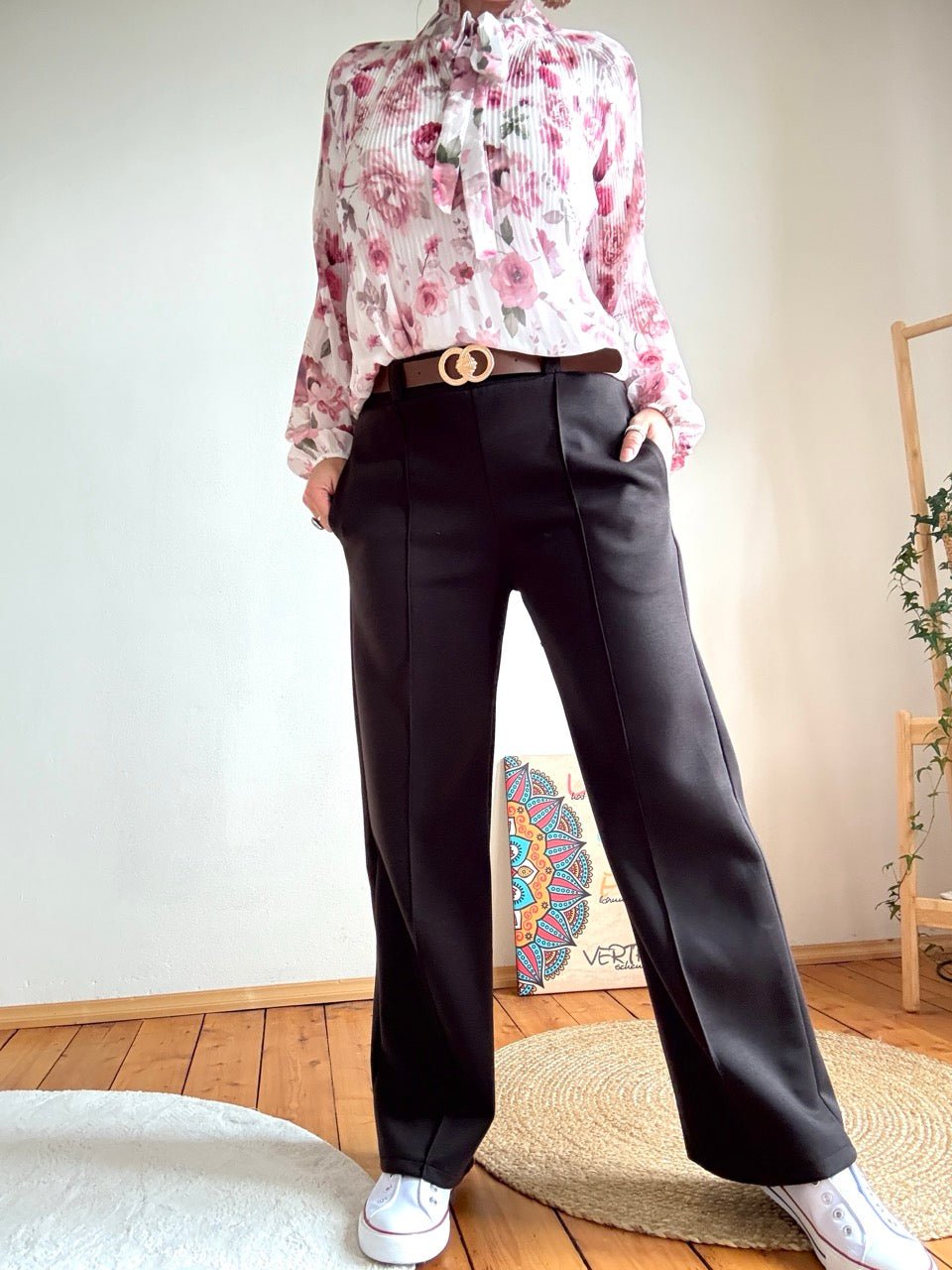 Hose Marlen mit Gürtel Schoko Braun - FROLLEIN KÄTHE Shop