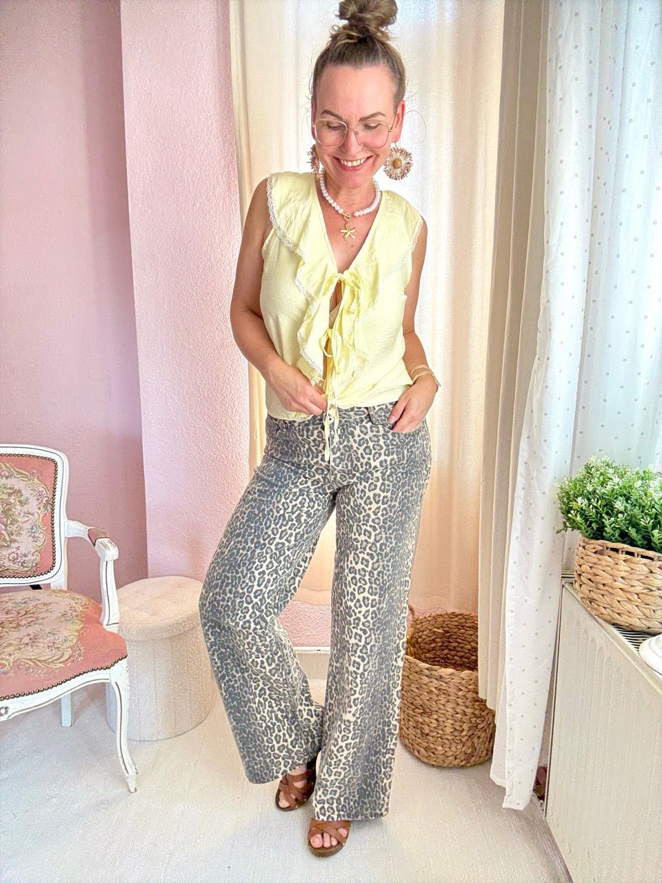 Hose mit Leoprint - FROLLEIN KÄTHE Shop