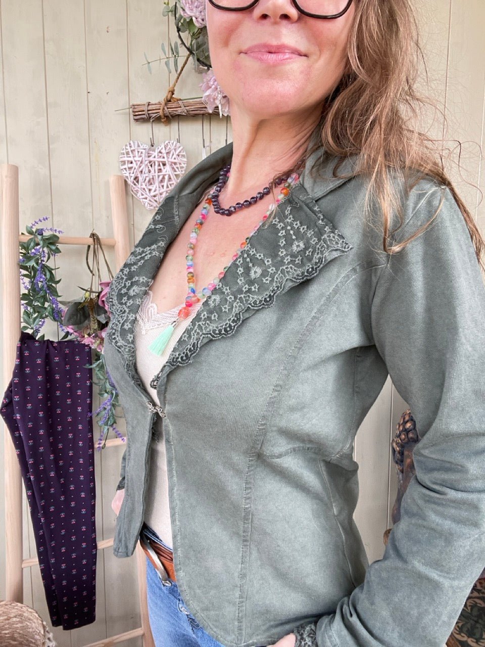 Jacke Edda Olive Grün - FROLLEIN KÄTHE Shop