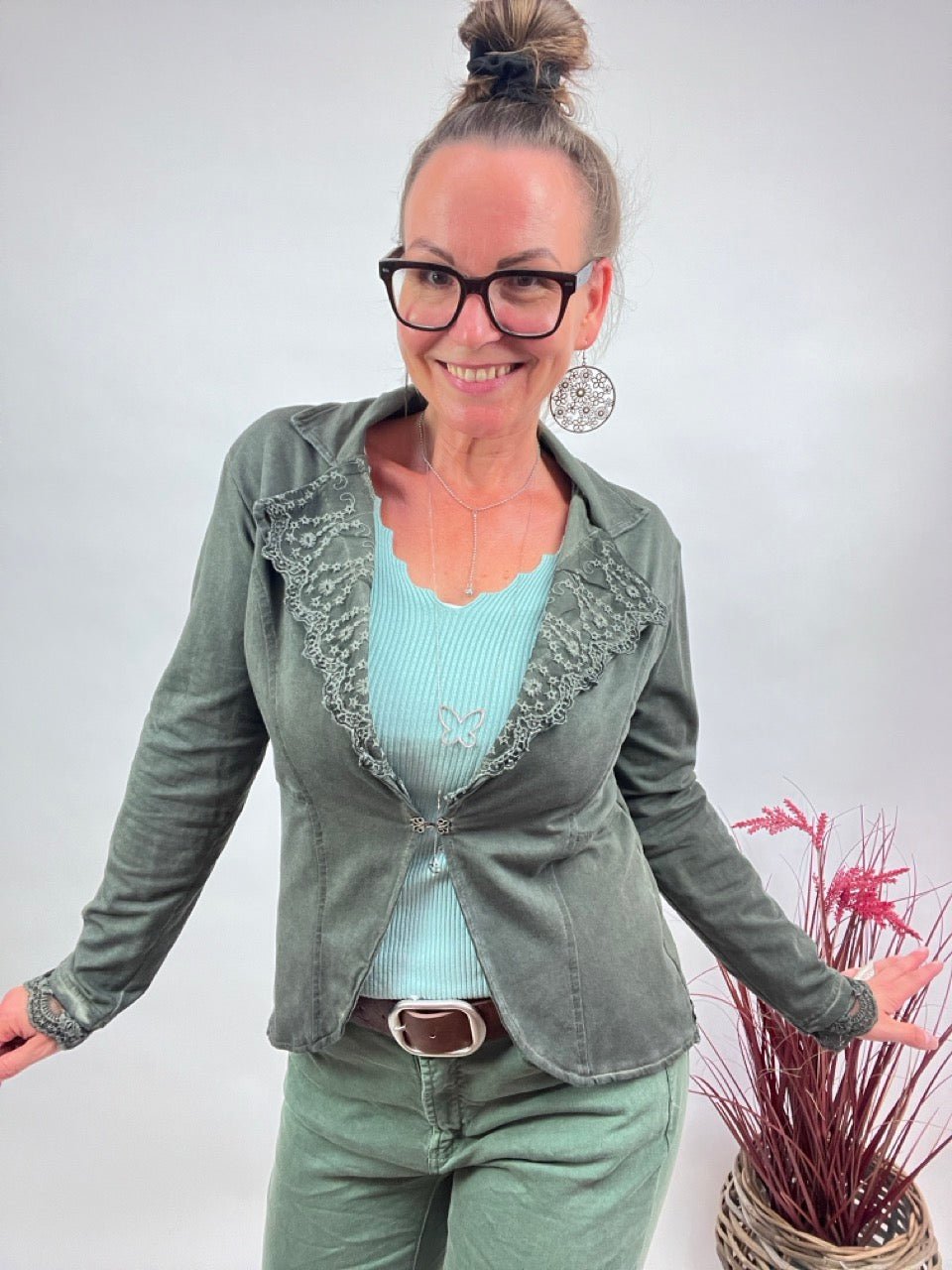Jacke Edda Olive Grün - FROLLEIN KÄTHE Shop