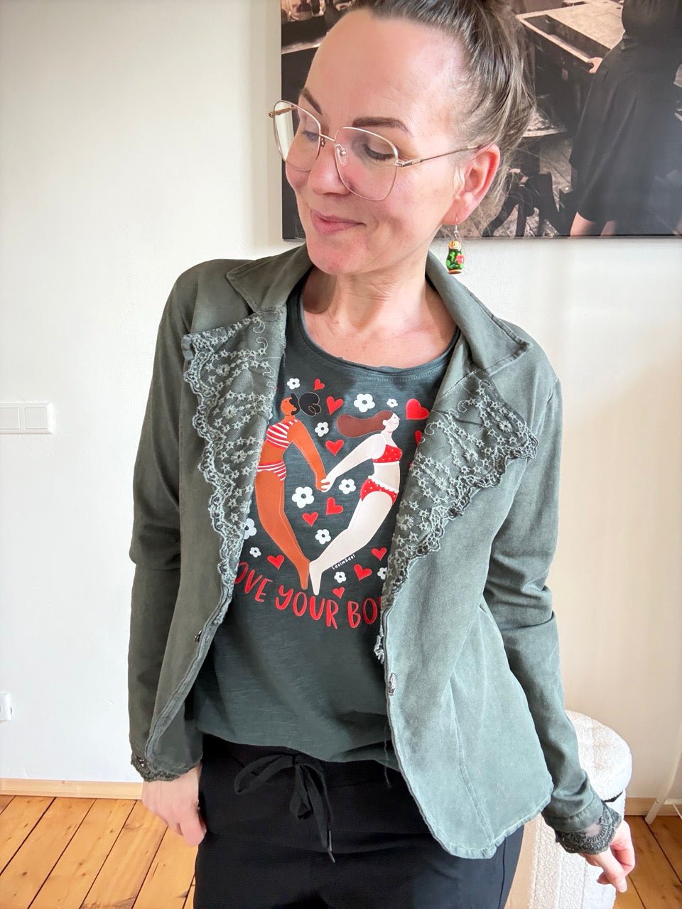 Jacke Edda Olive Grün - FROLLEIN KÄTHE Shop
