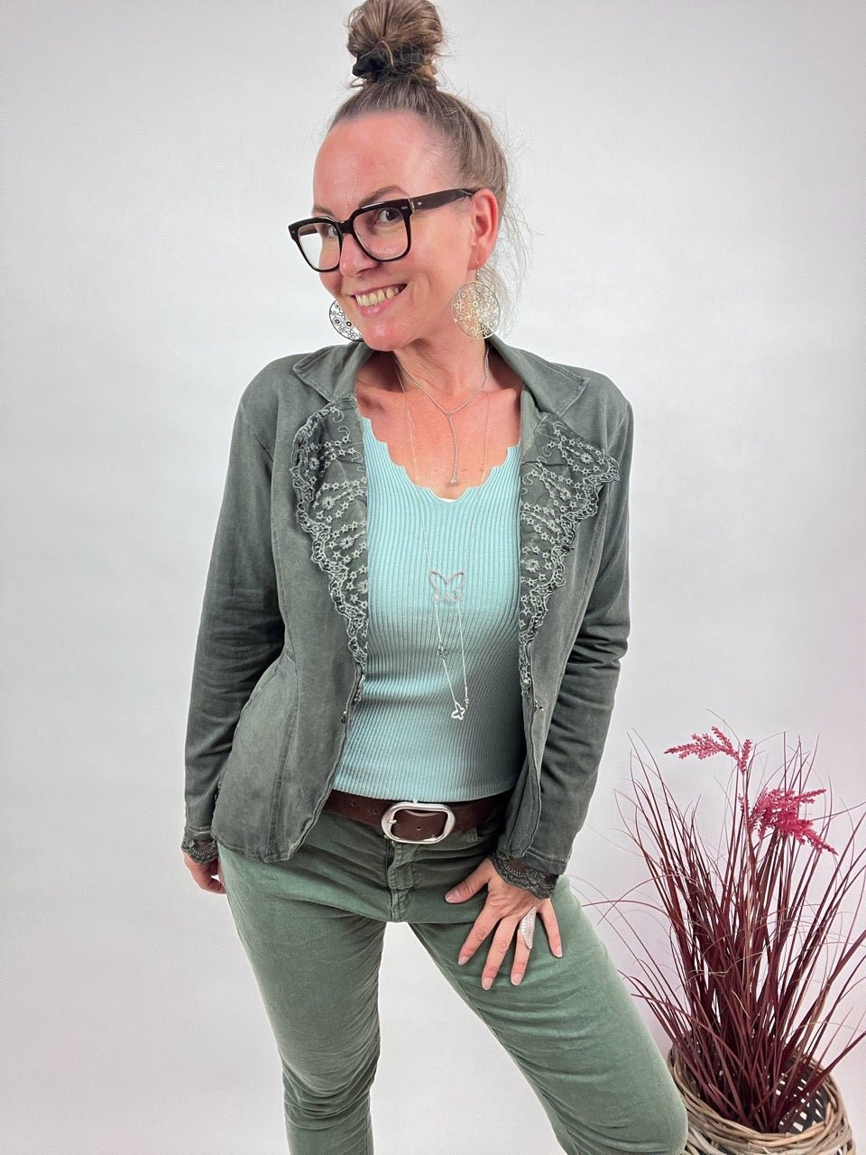 Jacke Edda Olive Grün - FROLLEIN KÄTHE Shop