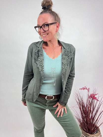 Jacke Edda Olive Grün - FROLLEIN KÄTHE Shop