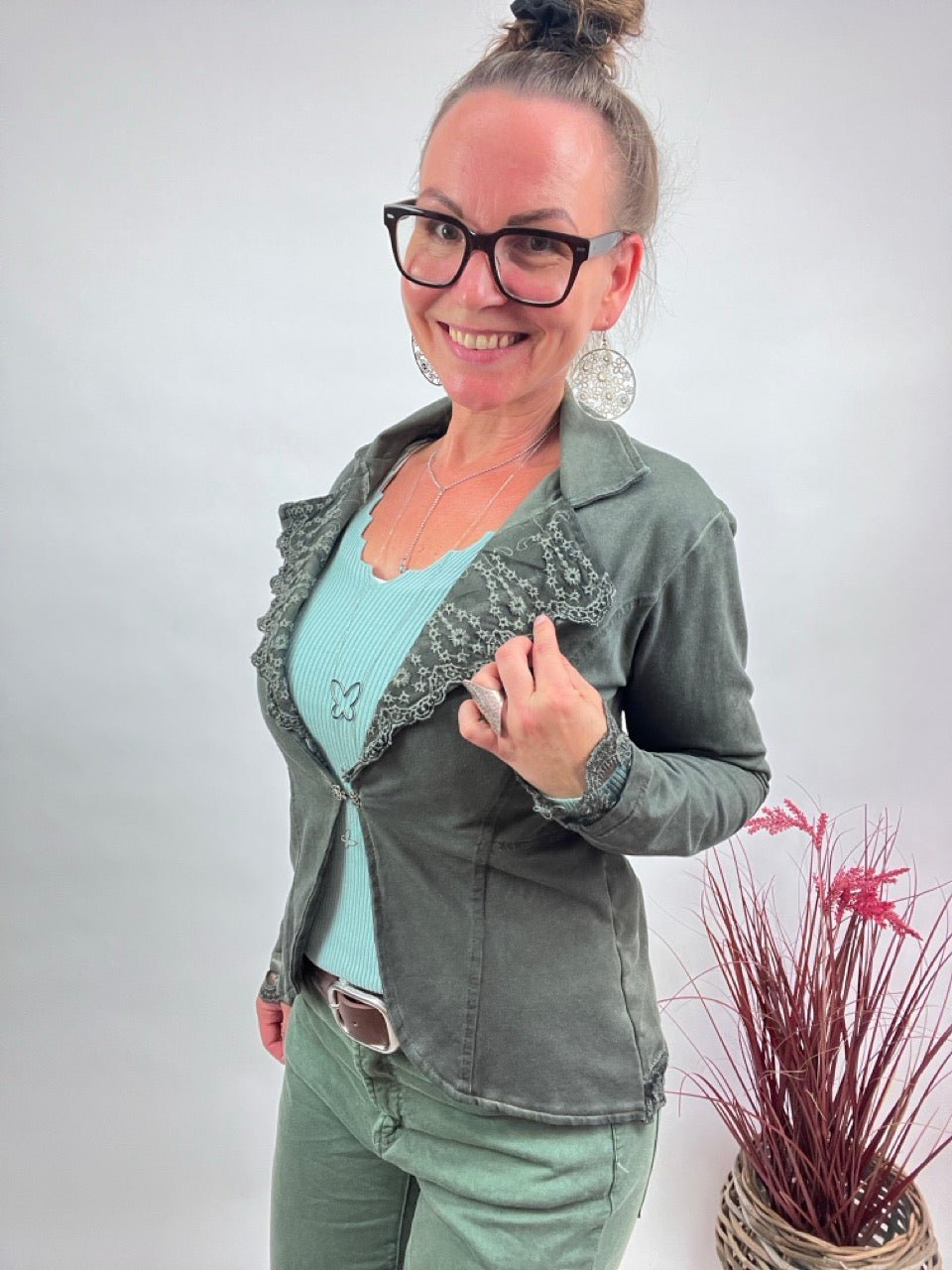 Jacke Edda Olive Grün - FROLLEIN KÄTHE Shop