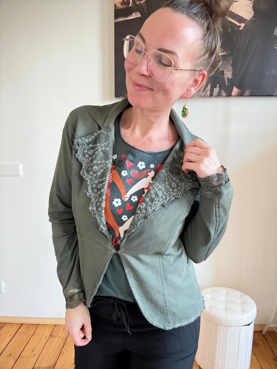Jacke Edda Olive Grün - FROLLEIN KÄTHE Shop