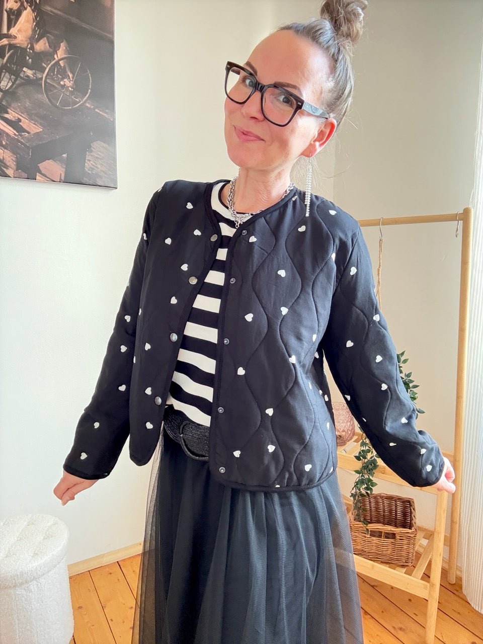 Jacke Herz Schwarz - FROLLEIN KÄTHE Shop