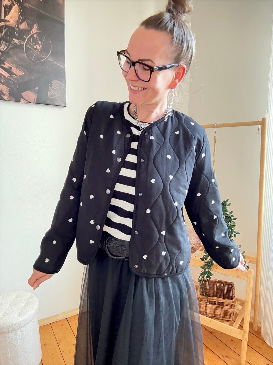 Jacke Herz Schwarz - FROLLEIN KÄTHE Shop