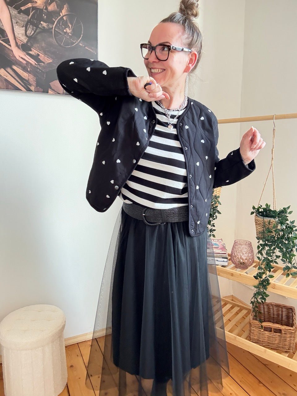 Jacke Herz Schwarz - FROLLEIN KÄTHE Shop